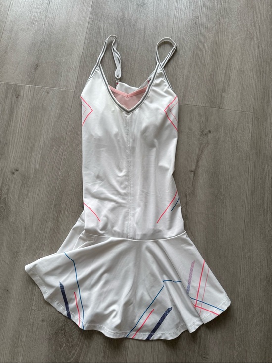 K-Swiss Dresses & Skirts - K-Swiss White Tennis Dress with Pink & Blue Trim